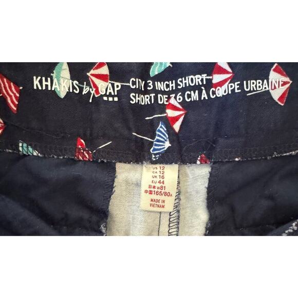 Khakis By GAP Womens Size 12 City 3 Inch Shorts Dark Blue Umbrella Summer Beach - Picture 6 of 6